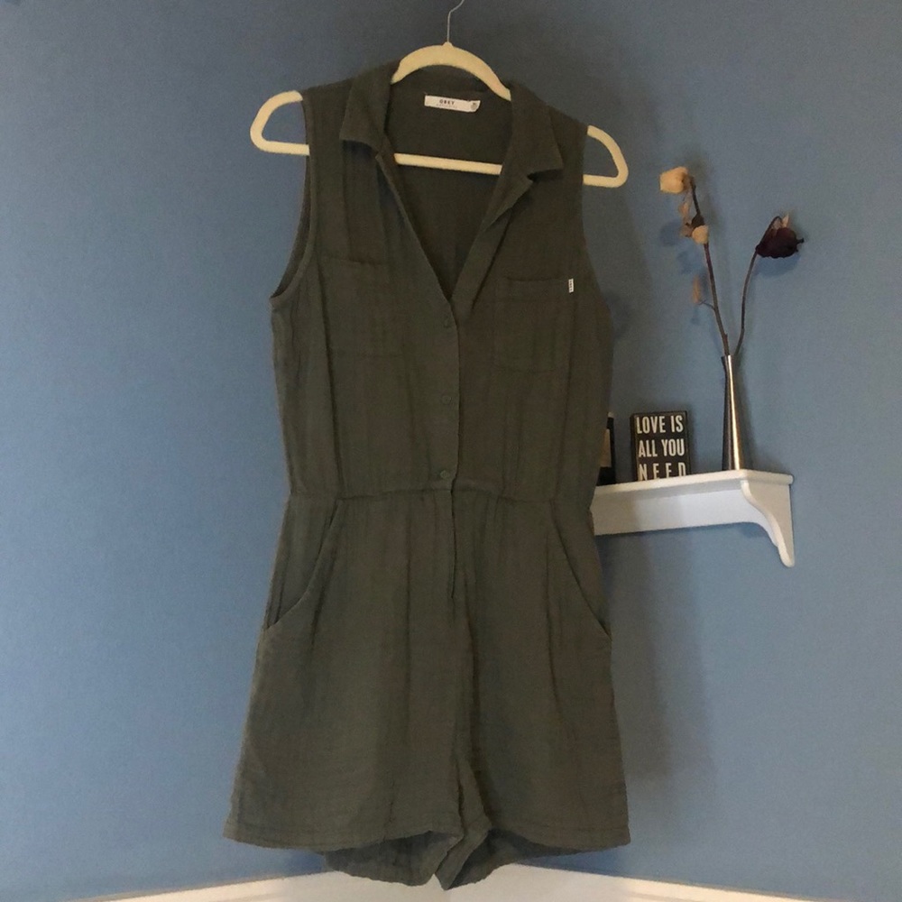 Women’s army green romper
